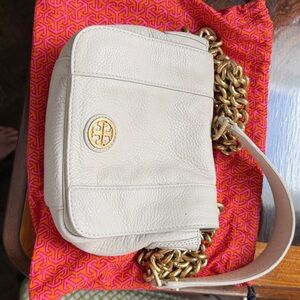 New Tory Burch ivory leather shoulder bag,w/dust bag